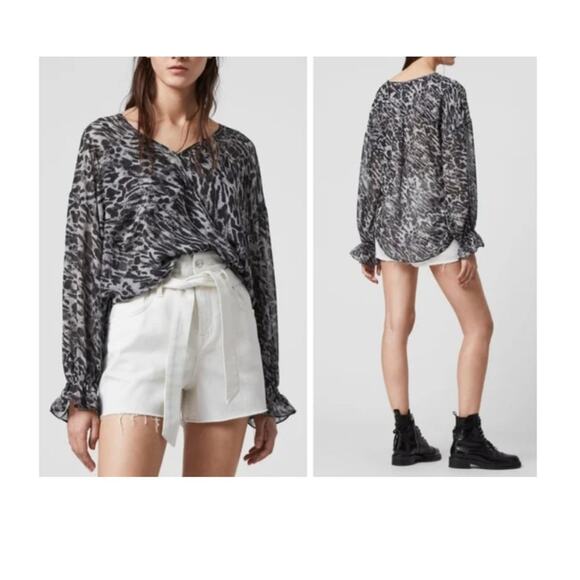 New  ~ ALL SAINTS ~ Penny Ambient Crossover Top Small BEAUTIFUL~ - Picture 3 of 9